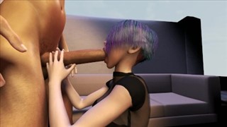 Brunette caresse doucement une énorme bite, Cool poussins